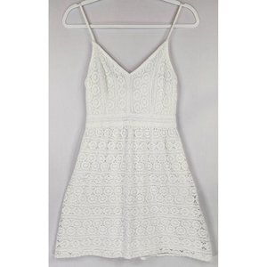 Abercrombie Fitch Dress Womens Small White Lace V Neck High Waist Sleeveless